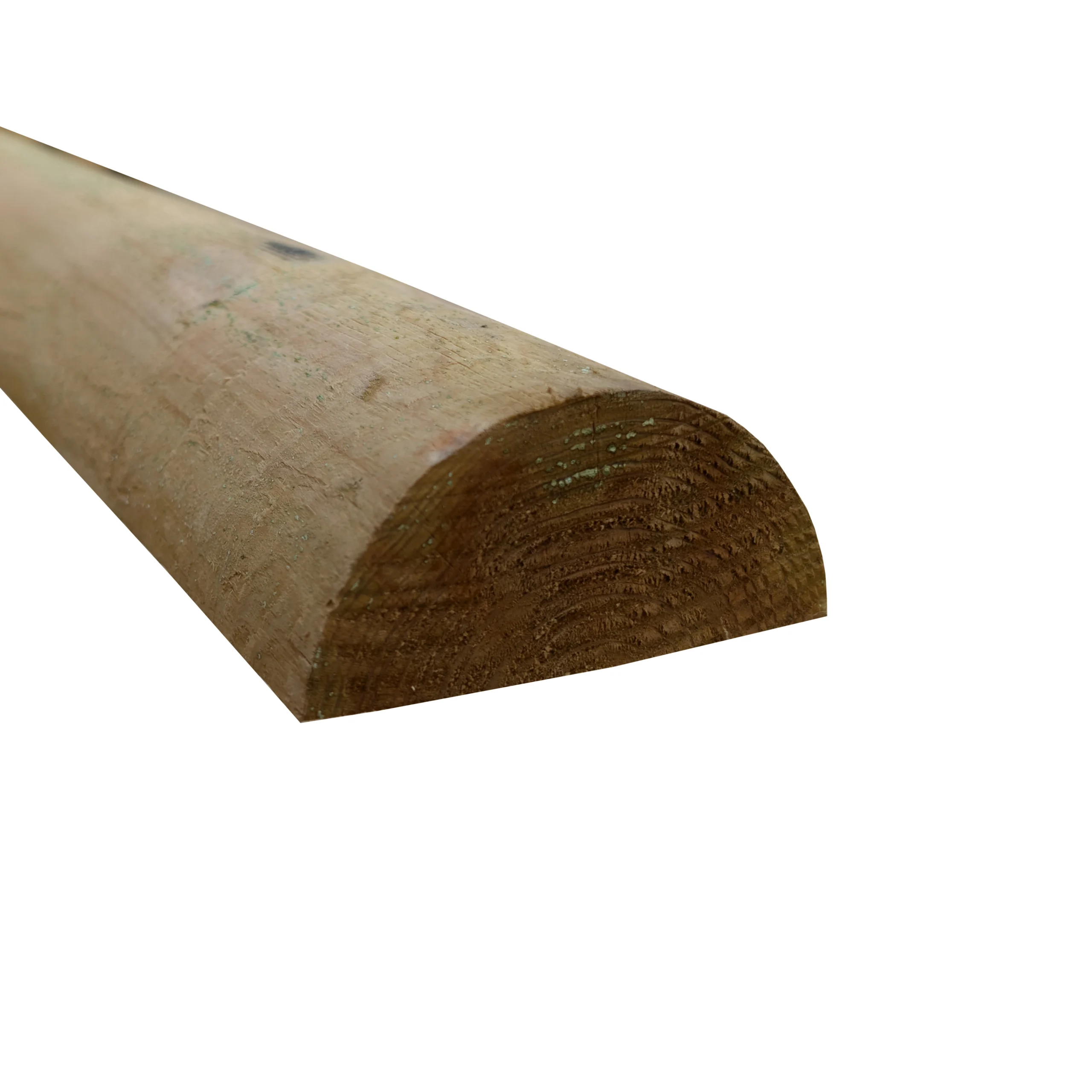 green treated timber, 150mm half round rail