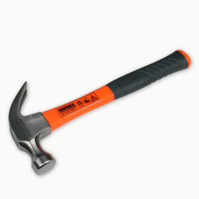 claw hammer 20oz, black grip, orange shaft and silver head
