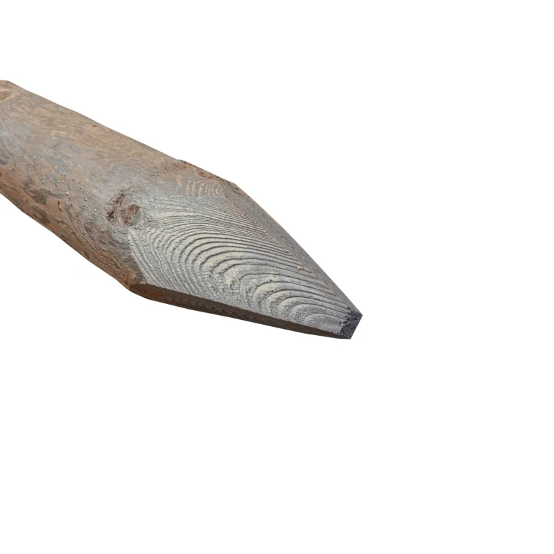 creosoted cundy post, pointed end, dark brown on a white background