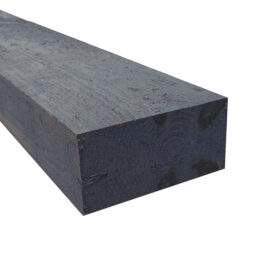 6x3 creosoted fence post, dark brown, on a white background.