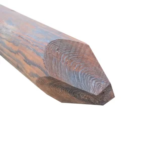 200mm creosoted strainer, pointed one end, dark brown.