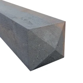 200mm creosoted post, 4 way pointed end, dark bown.
