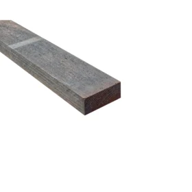 creosoted fence rail, dark brown on a white background.