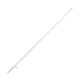 Electric fence posts 4ft in white with steel spike for horse paddocks and livestock fencing, suitable for wire, rope and tape systems.