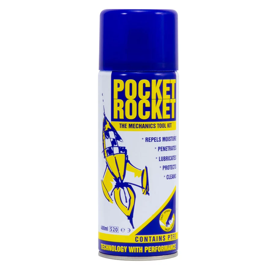 ptfe spray in a white aerosol can with a blue cap