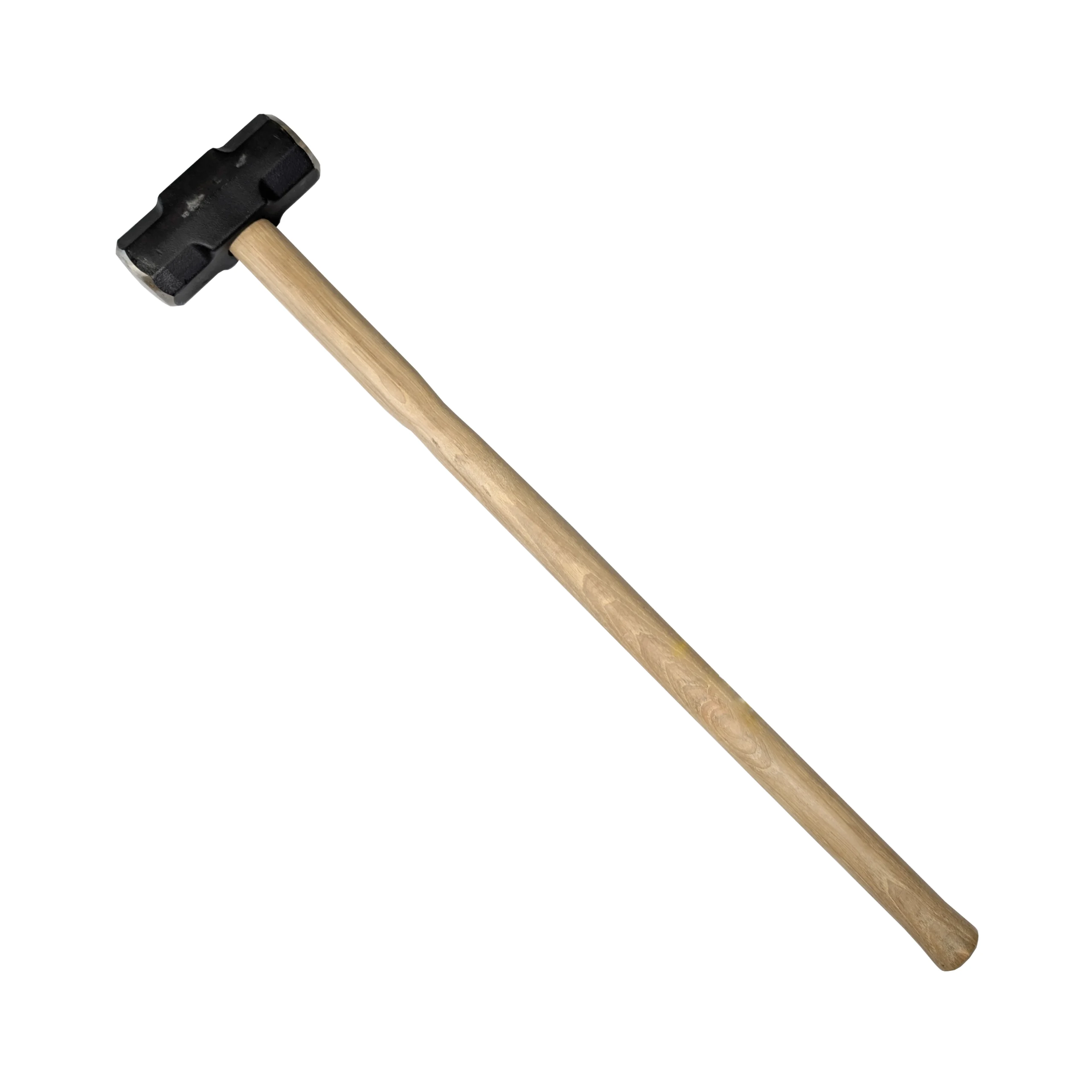 10lb Sledge hammer with a black hammer head and wooden handle, image on a white background