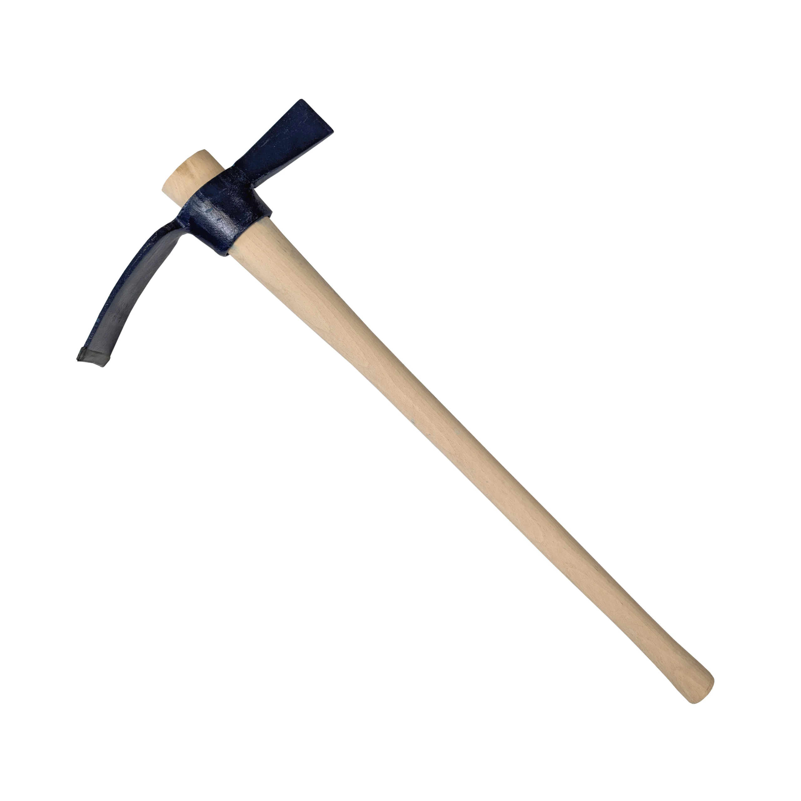 Cutter mattock, wooden shaft with a blue head