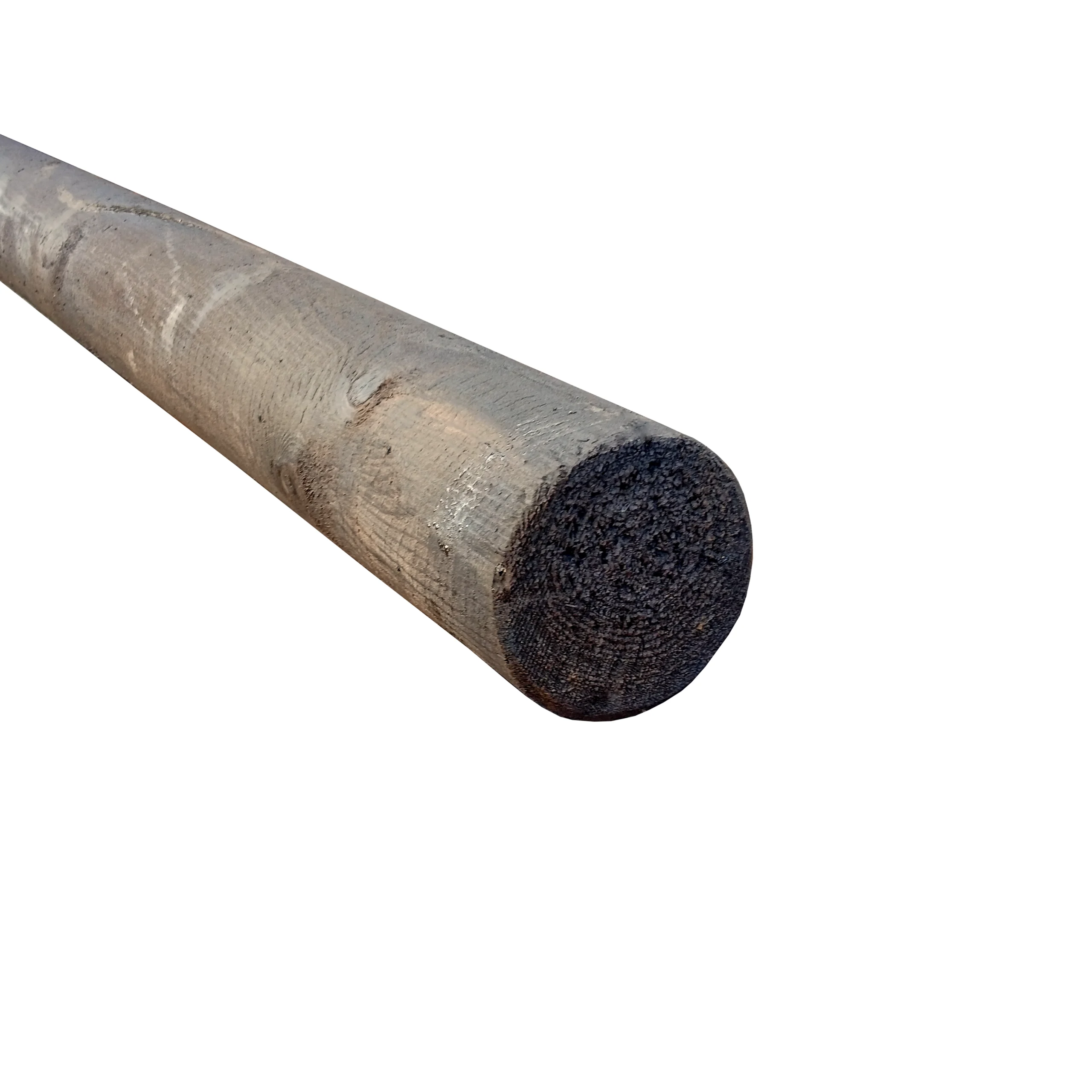 UK 100mm Creosoted Machined Round Post Pointed - Image 2