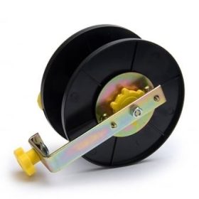 black reel on white background