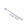 An unwelded eye bolt with 2 washers and 2 nuts