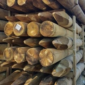 2.4m x 200mm Machined Round Post Pointed UC4
