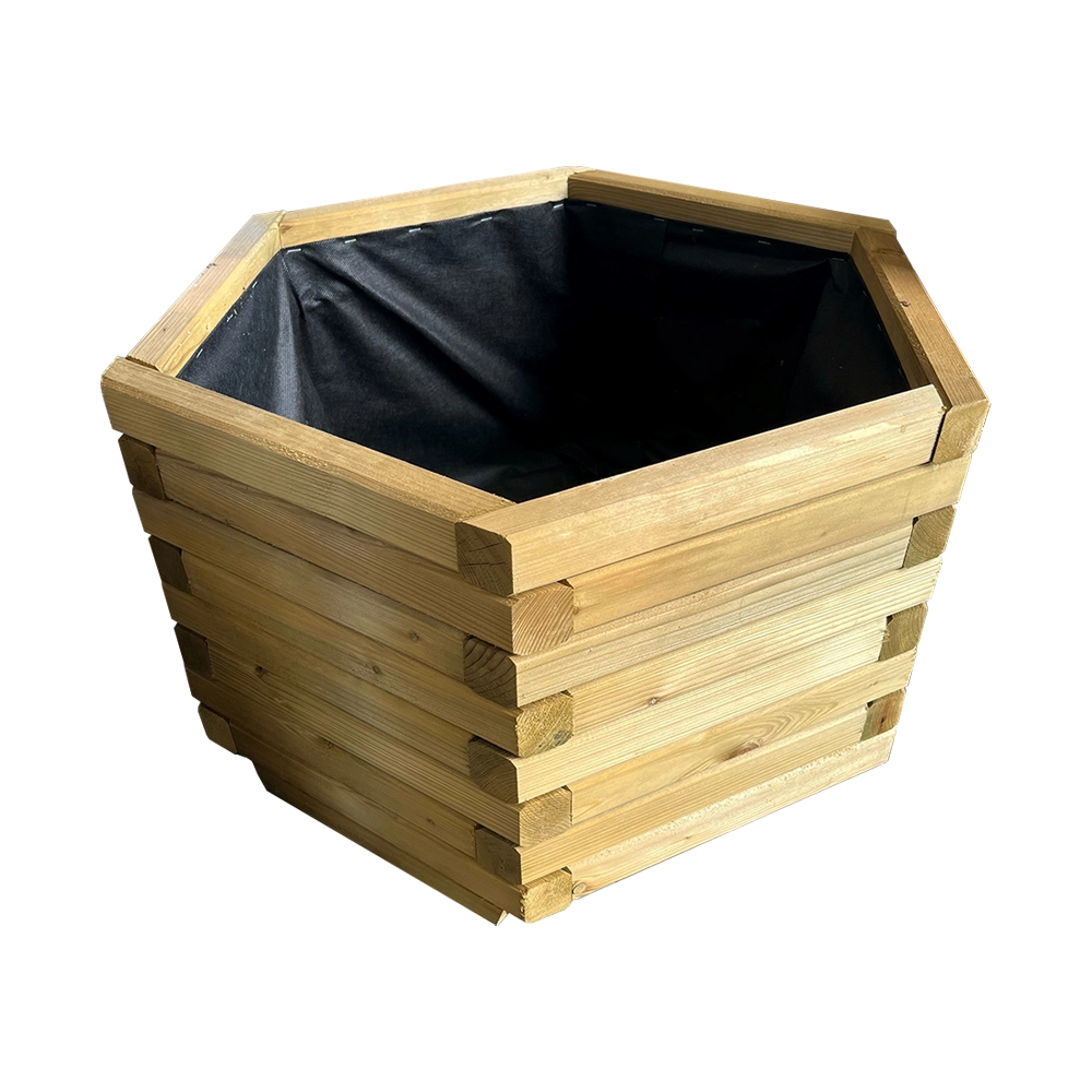 Burley hexagon planter - made from tanalised timber.