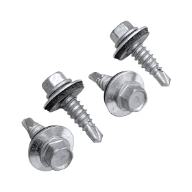 Four Tek Screws for Sheet to Sheet installations showing the point and head of each screw against a white background