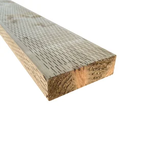 C16 treated timber, incised, on white background