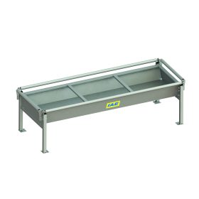 low level beef trough on white background