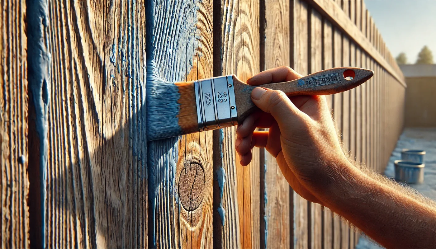 fence protection: a person painting their fence