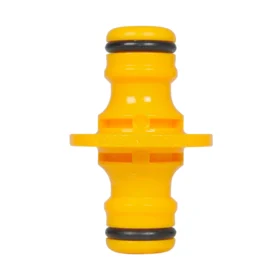 A Hozelock Double Male Adaptor against a white background