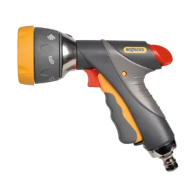 The Hozelock Multi Spray Pro water gun against a white background