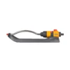 The Hozelock Retangular Sprinkler Plus 220M from the side against a white background