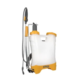 An angle view of the Hozelock Pulsar Comfort 12L Knapsack Sprayer against a white background