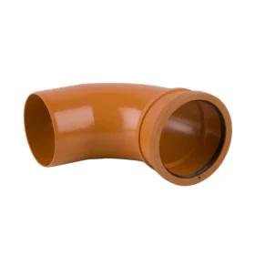 A 110mm diameter 87.5 degree bend single socket for underground drainage pipe against a white background