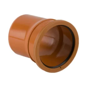 A 110mm diameter 11.25 degree single socket bend for underground drainage