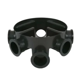A 110mm chamber base with 225mm invert and 3 socket plugs against a white background
