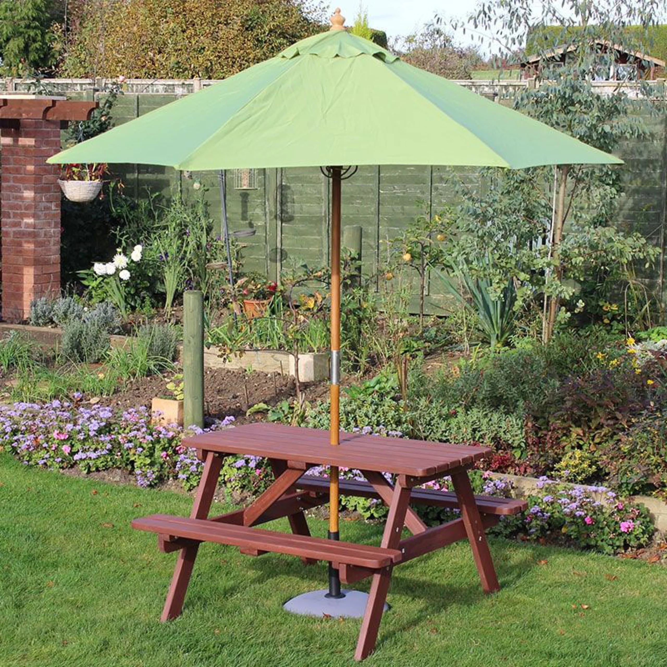 2.5m Wooden Garden Parasol - Image 4