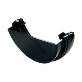 FloPlast Round Gutter External Stop End 112mm (Black)