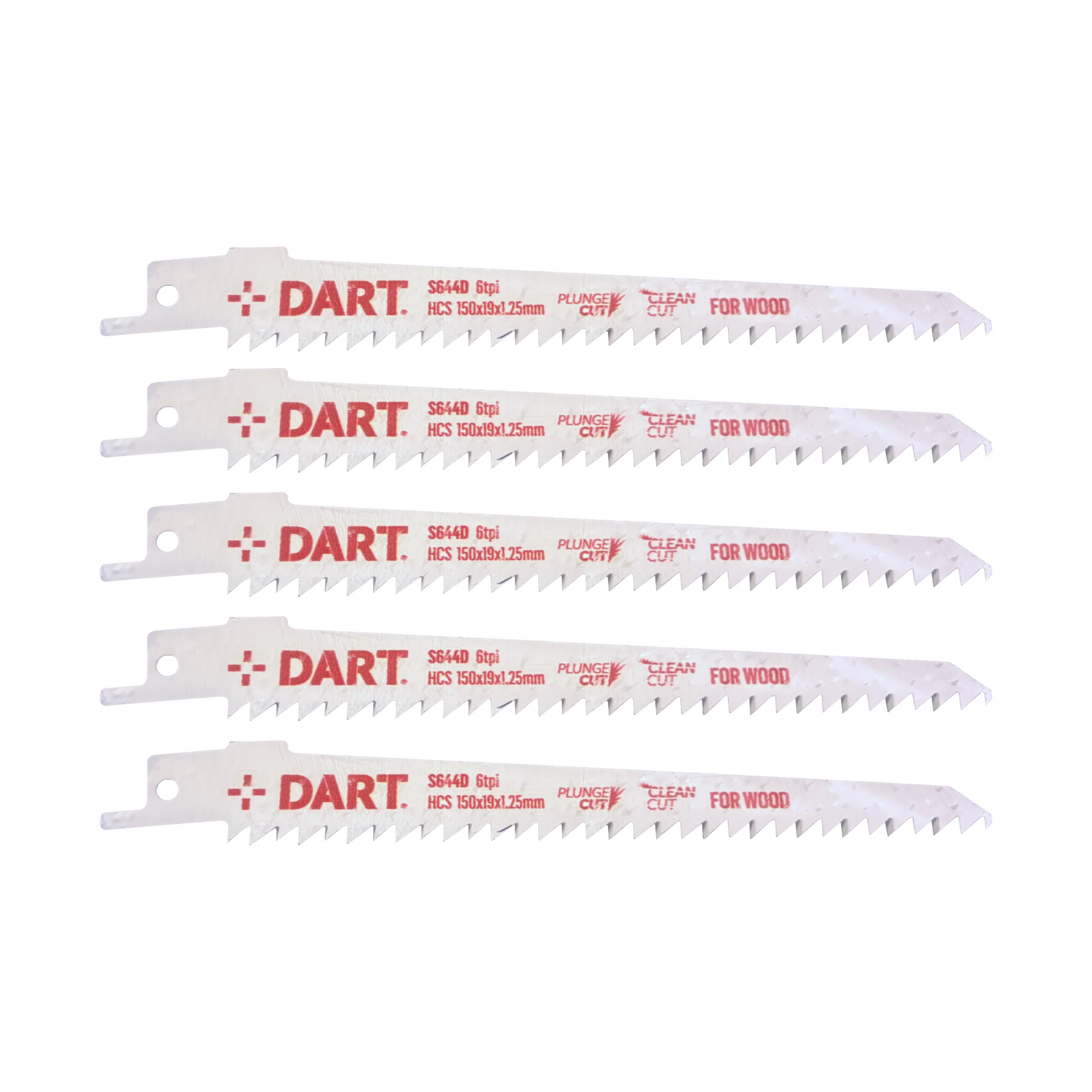 Dart 2644d reciprocating saw blades for wood, pack of 5