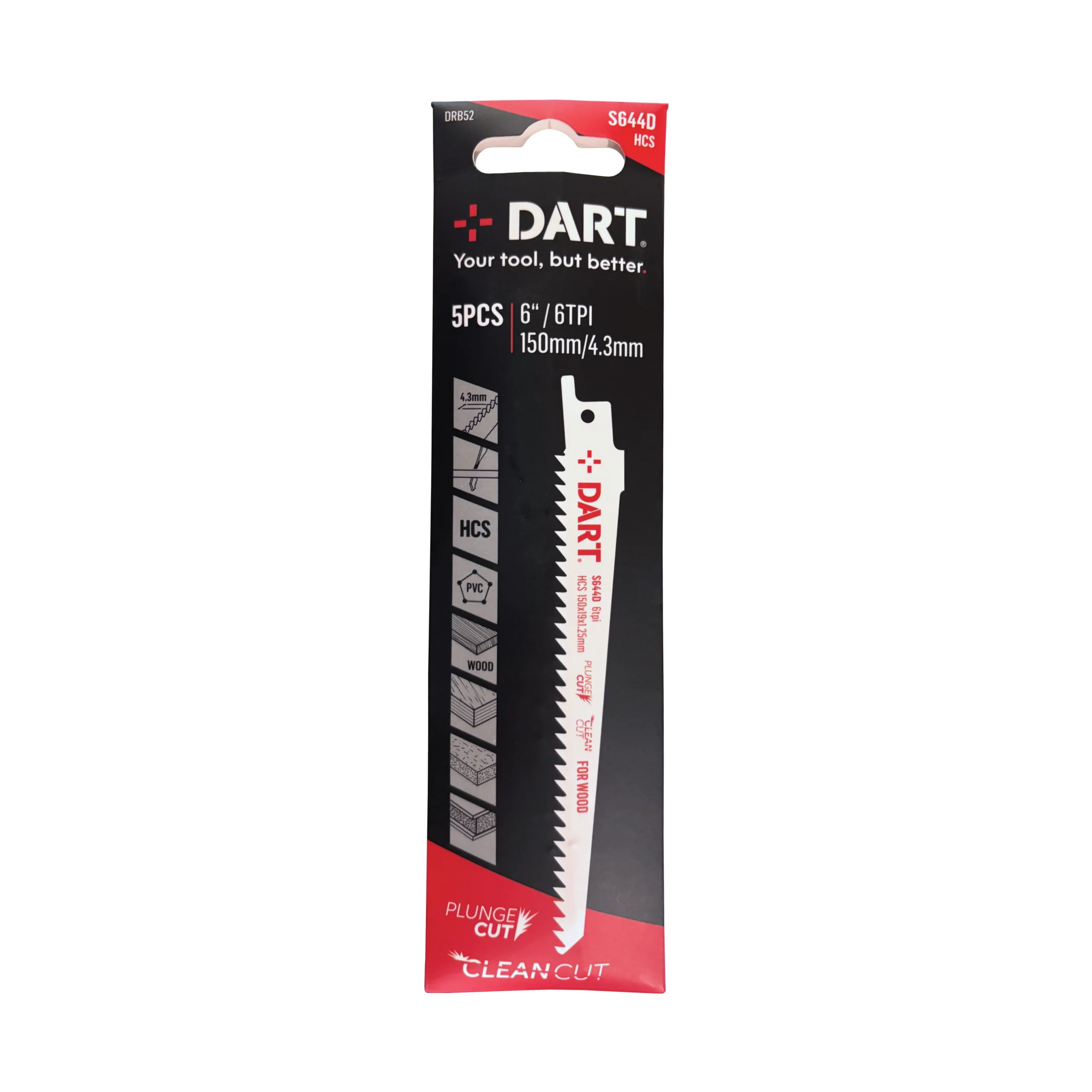 Dart S644D Wood Cutting Reciprocating Blade (5pp) - Image 3