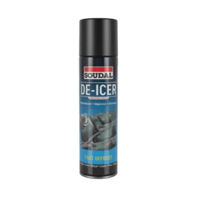 Soudal de icer spray can for fast defrosting, professional de icer solution for clearing ice from car windscreens.