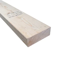 a single length of c24 5x2 timber, light brown in colour, entering the frame from the top left corner at an angle towards the centre