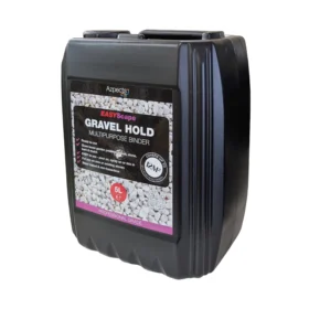 5 litre tub of easyscape gravel hold gravel resin, black tub with red and grey writing