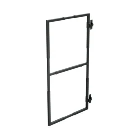 adjustable steel gate frame kit, pictured standing up on a white background
