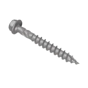 hex head timber screw, silver on a white background