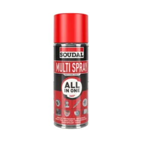 Soudal Multi Spray 400ml all-in-one maintenance multi spray aerosol can for lubrication, rust protection and cleaning.