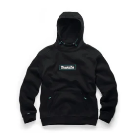 black makita hoodie with a blue makita logo on the chest