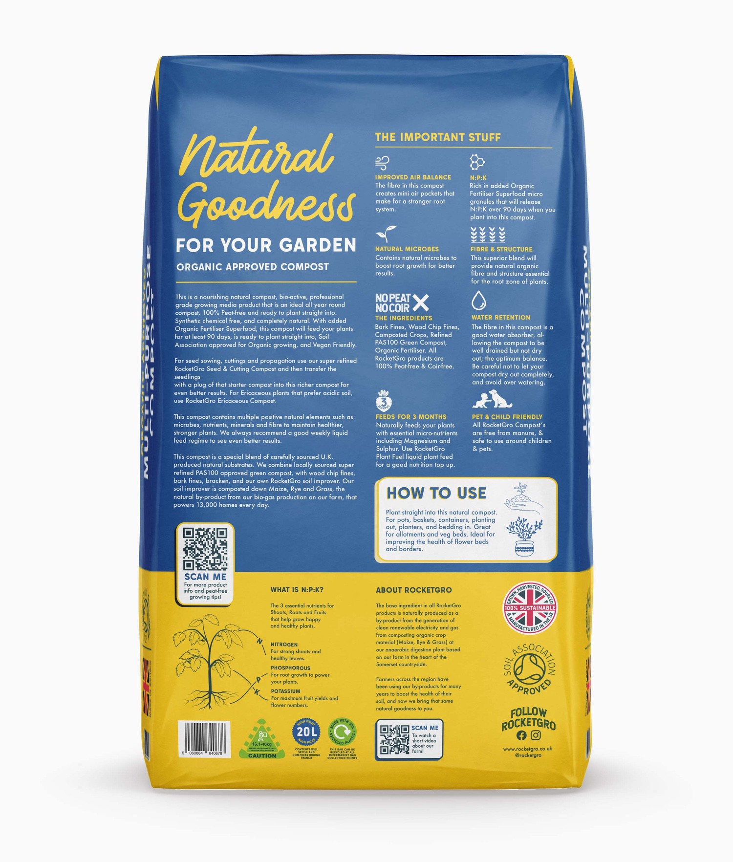 RocketGro Peat Free Multi Purpose Compost 50L - Image 2